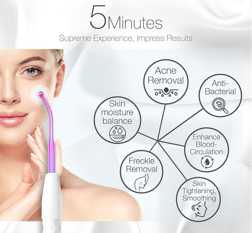 5 minutes result using portable high-frequency spot remover